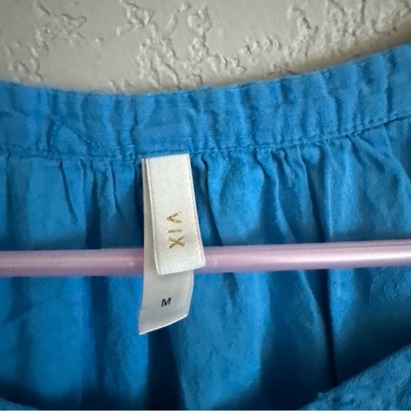 Vix Paula Hermanny Womens Cover Up Tunic  Sz M Cotton Boho Fairy Belted  Blue - Picture 4 of 14